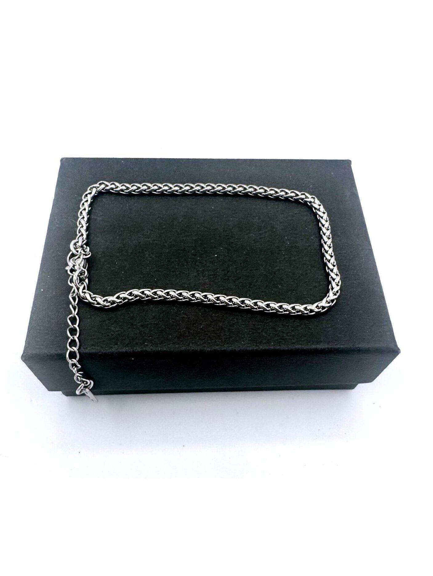 Stainless Steel  316l Surgical Steel Mens Wheat Chain Bracelet